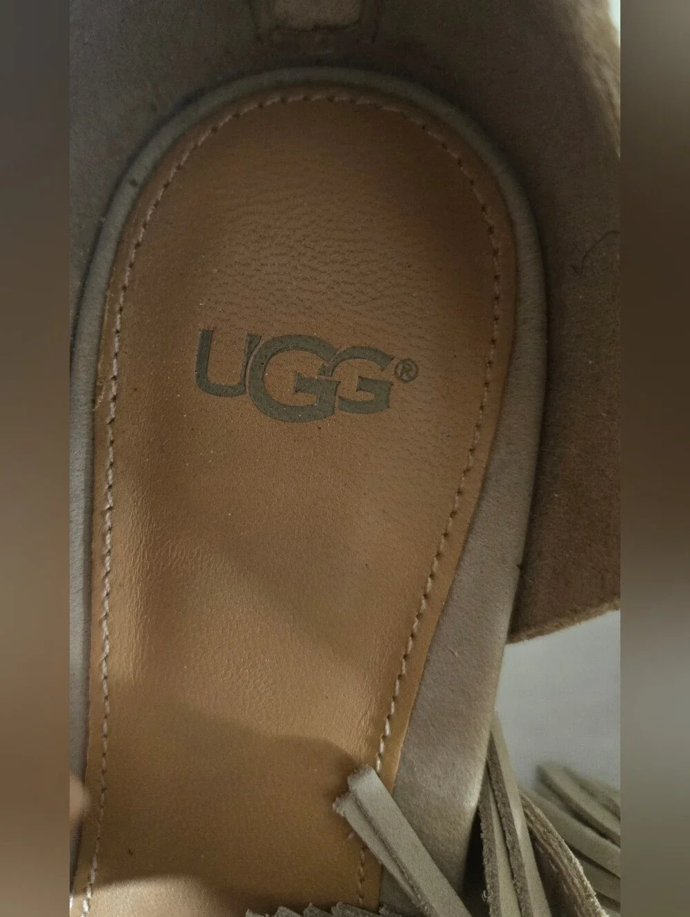 UGG Yasmin Snake Wedge Sandals Tassel Lace-Ups Chic Edgy Trendy, size 7